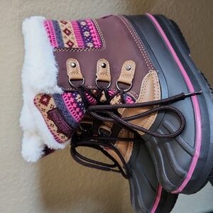 Girl's London Fog Winter Snow Boots Faux Fur,  Size 3